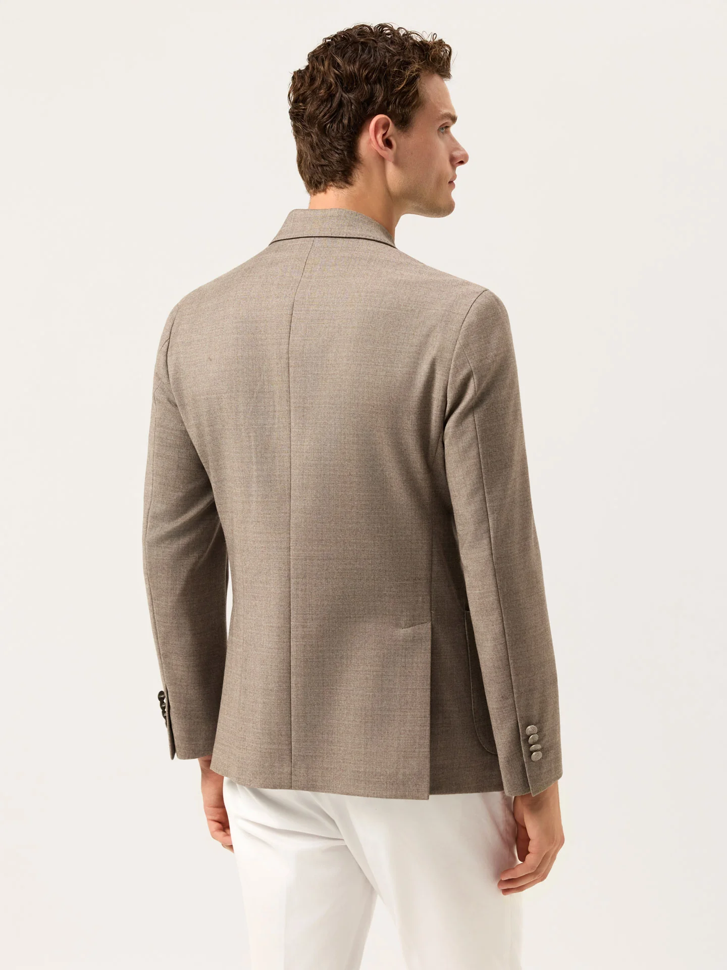 Soft Flannel Blazer With Patch Pockets - Image 4