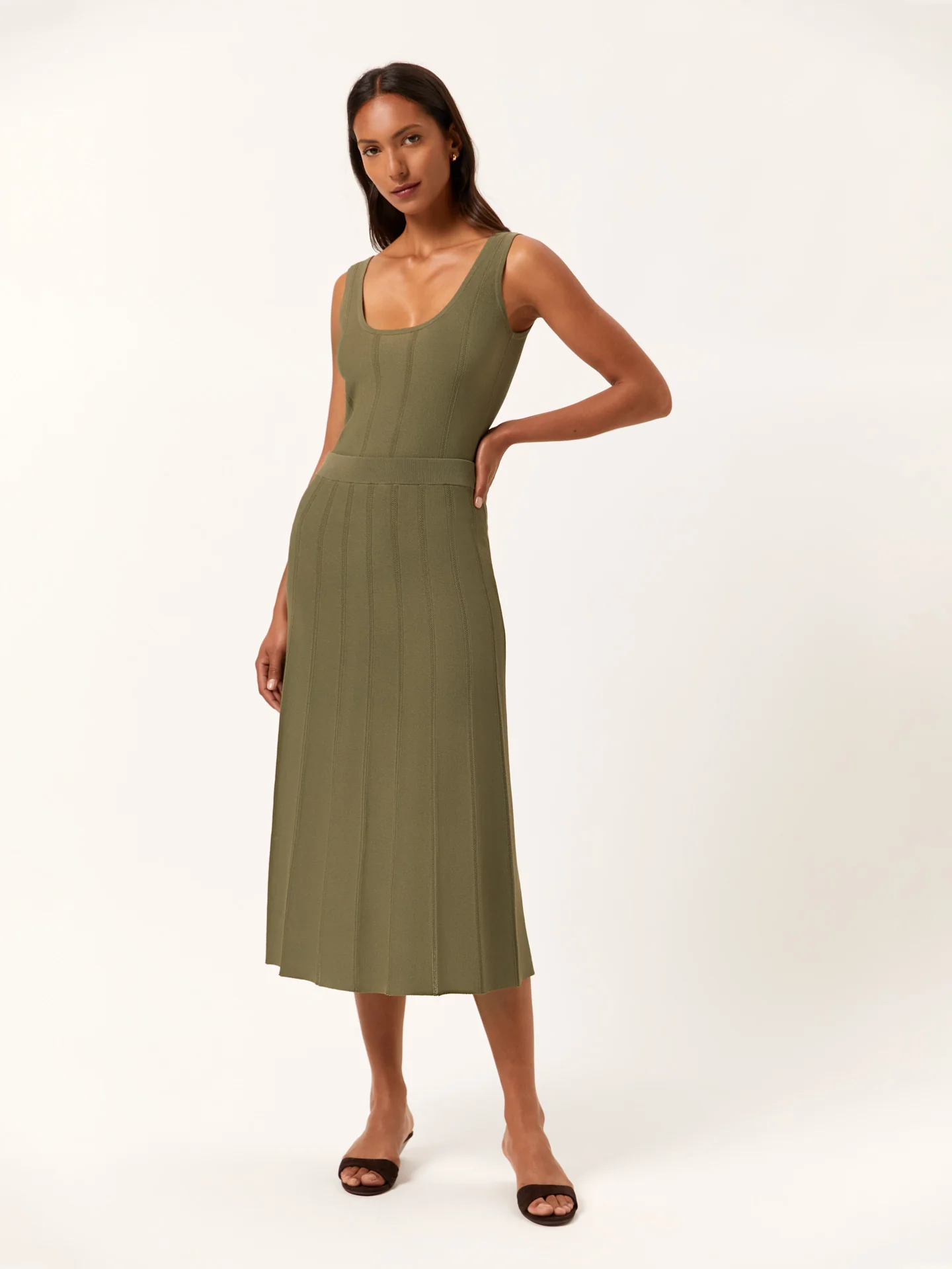 Tank Top In Viscose & Nylon Blend With Ajour Knit Stripes - Image 7